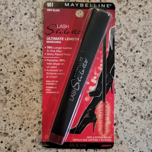 Maybelline Lash Stilleto Ultimate Length Mascara #951 VERY BLACK✨️NEW - Picture 1 of 8